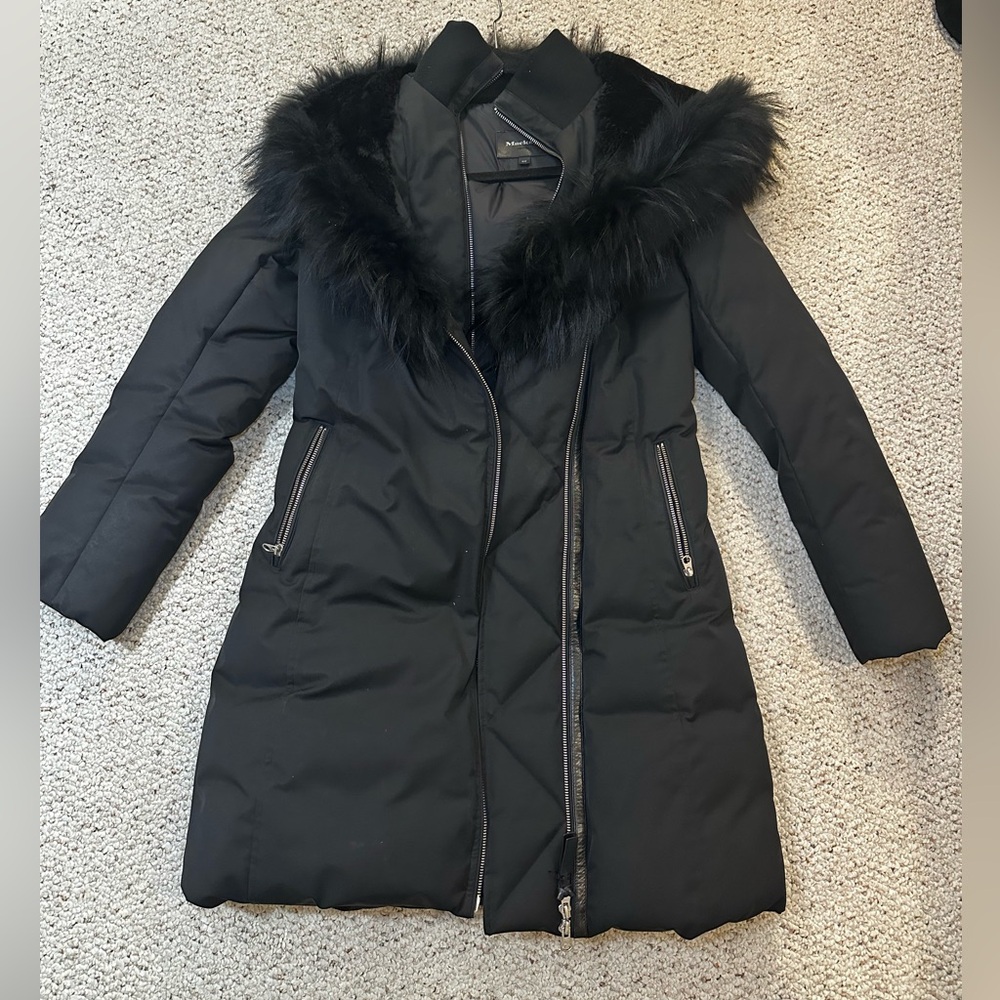 Mackage TRISH-F Powder Touch down coat with natural fur Signature Collar size M